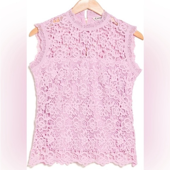 NANETTE LEPORE GORGEOUS SUGAR PLUM LILAC LACE TOP ZIPPER Down Back Lined EUC - Picture 2 of 12